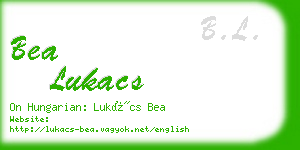 bea lukacs business card